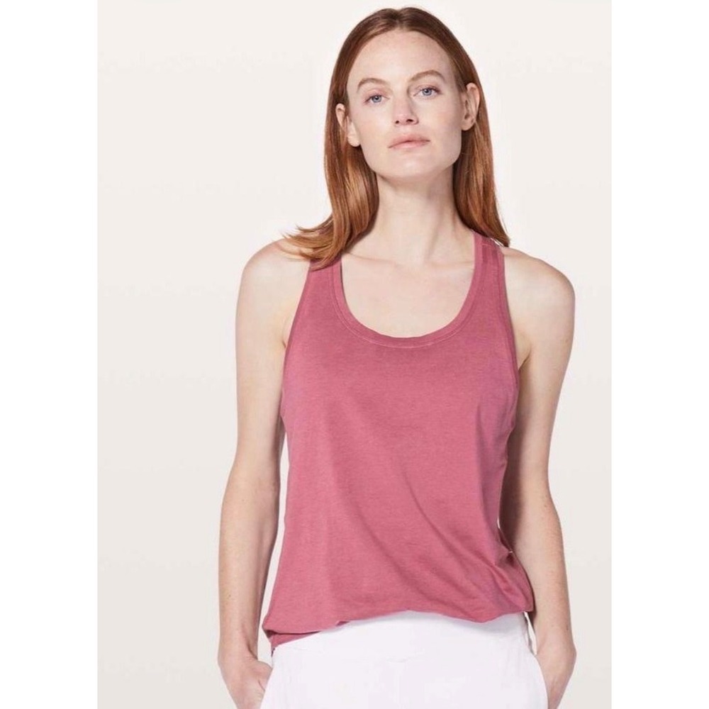 Lululemon Love Tank Top Rose Pink Pima Cotton Racerback Size 10